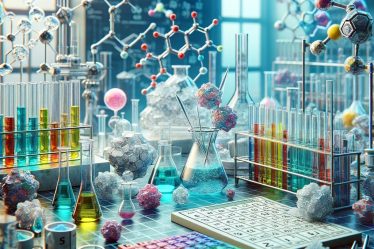 Colorful illustration of inorganic chemistry molecules