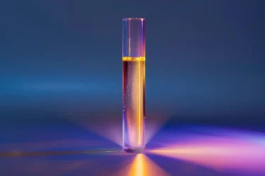 Diagram of light interacting with molecules in photochemical reactions