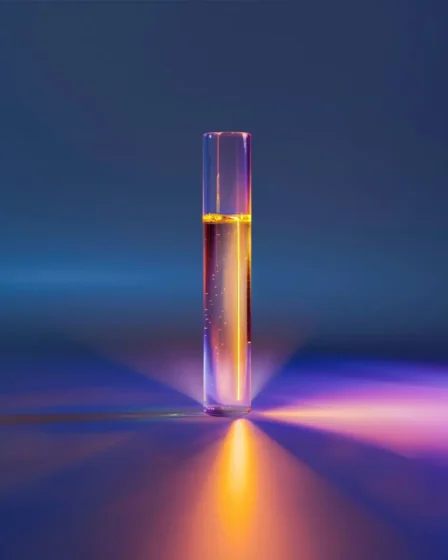 Diagram of light interacting with molecules in photochemical reactions