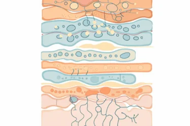 Structure of the Golgi apparatus in eukaryotic cells showing cis, medial, and trans cisternae for protein processing